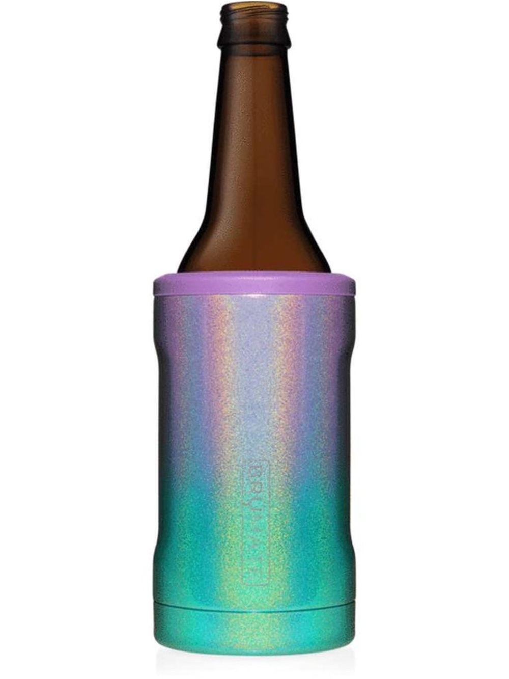 Brumate Glittery Mermail Bottle Cooler with Purple Rim